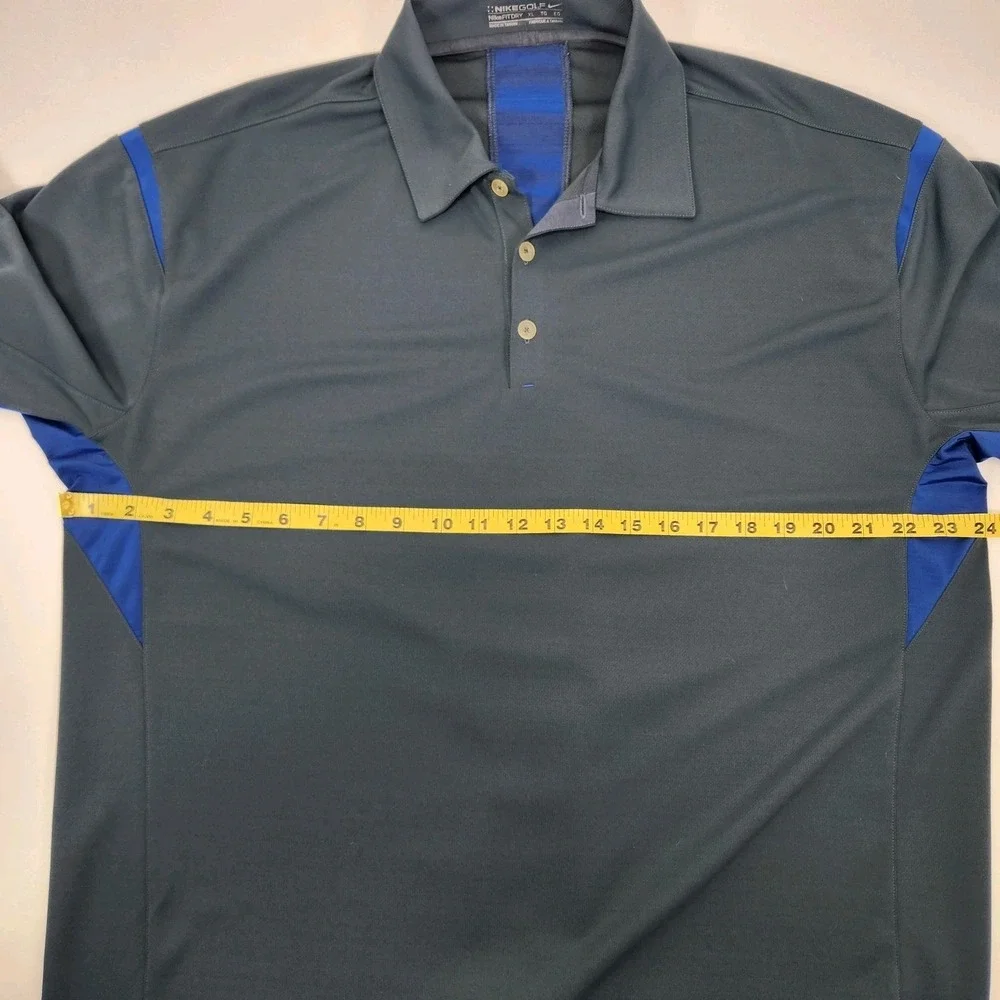 Nike Golf FitDry Men's‎ XL Polo Gray w/ Blue Accents Active Outdoors Links